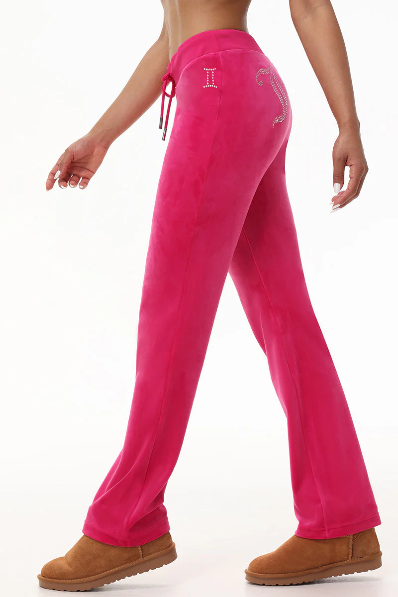 Custom Zodiac OG Big Bling Velour Track Pants - Image 6