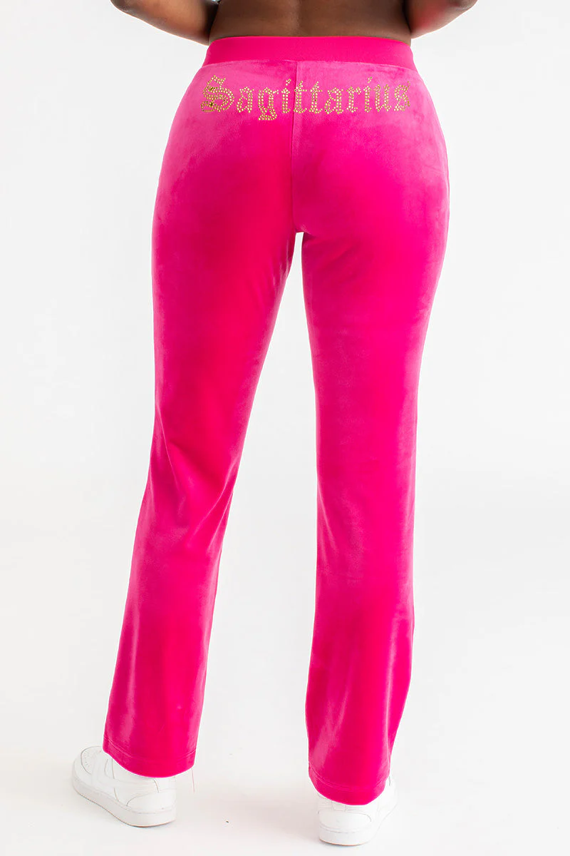 Sagittarius Customizable Big Bling Velour Track Pants - Image 3