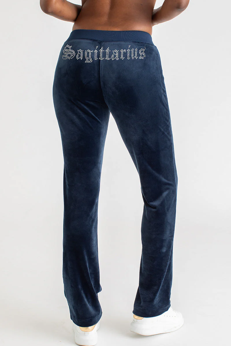 Sagittarius Customizable Big Bling Velour Track Pants - Image 3
